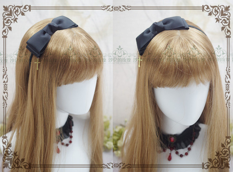 Pain LO Friend 1-golden cross pendant butterfly knot hair hoop KC-6 color ultra-preferential   