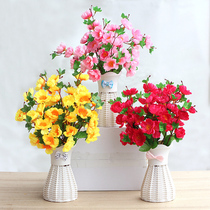 Emulated flower fake flower rose living room peach blossom small swing piece table flower anti-real lily table decoration flower plastic dried flowers