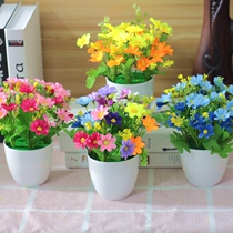 Plant Potted Fake Flower Pendulum Piece Living Room Small Bonsai Decorated Dry Flower Emulated Flower Home Plastic Bouquet With Flower Pot