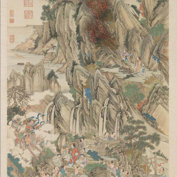 The Qing Xie Sui Yu Zhi Shui Photos of the Tang People's Congress Photo: Electronic Photo Decorative Spray Painting Appraisal of Painted National Painted material