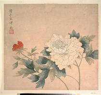 Qing Yun Bing Peony map ultra-high-definition electronic picture decorative inkjet identification copy Chinese painting material