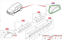Original fit for Beijing Hyundai ix25 Rear-wheel brow Anti-collision Decorative Strip Plaque Anticollision Plate