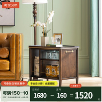And year Mejia American light extravagant solid wood sofa edge a few small family type tea table tea table tea cart with wheels movable corner a few