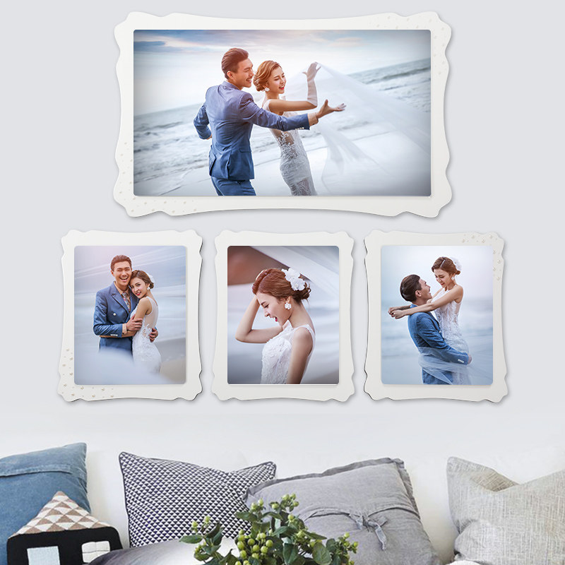 Wedding photo enlargement photo frame hanging wall table 48 inch high-end photo studio photo wall Korean version custom photo frame plus wash photos