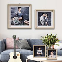 Creative Photo Wall Shadow Building High-end Custom Nordic Personality Pendulum Bench Inch Wooden Brief Wash Photo Plus Photo Frame Hanging Wall
