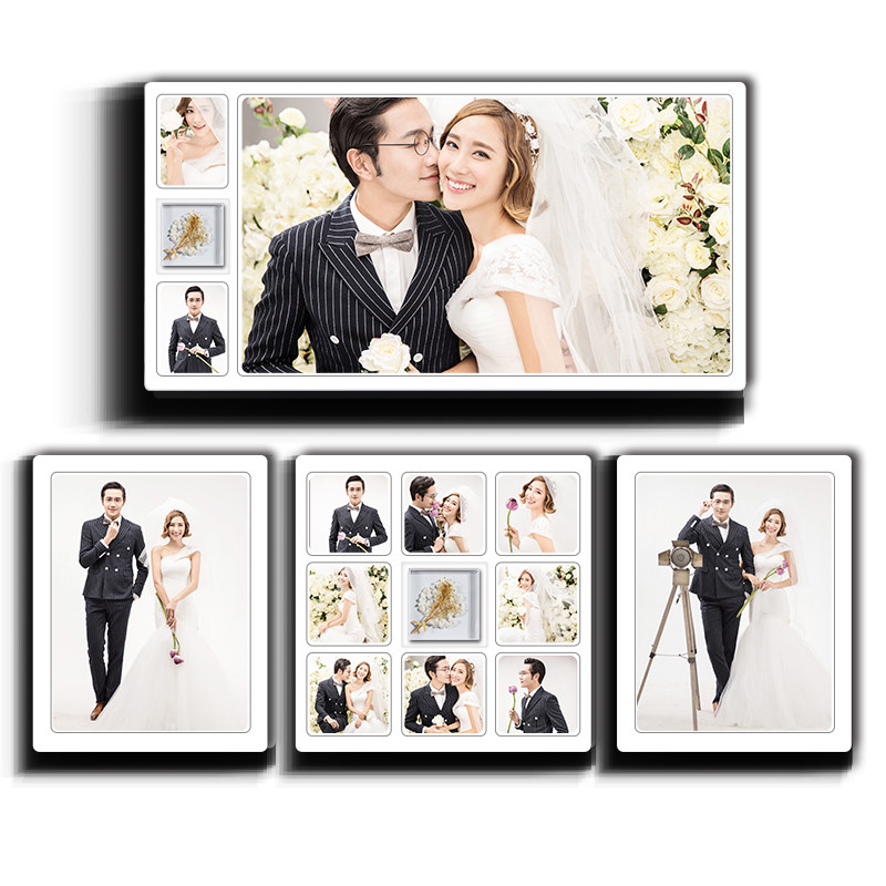 Nine Palace Lattice Photo Wall Wedding photo Enlarged Photo Frame Hanging Wall Wedding Photo Baby Photos The Whole Family Fortune Photo Frame Photo Gallery