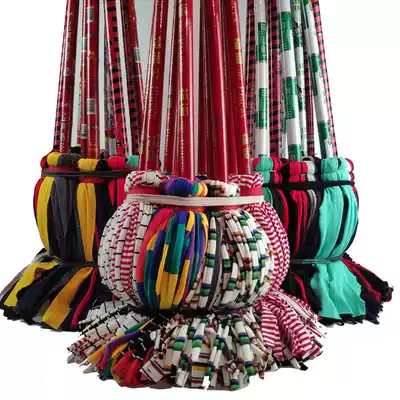 Old-fashioned Cloth Mop-ed draggling water-free mop cloth head bamboo handle wooden handle factory school Hotel home mop