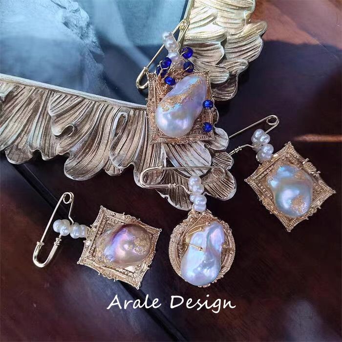 【Araledesign】Arale Pearl Original Design Natural Freshwater and Seawater Baroque Pearl Necklace