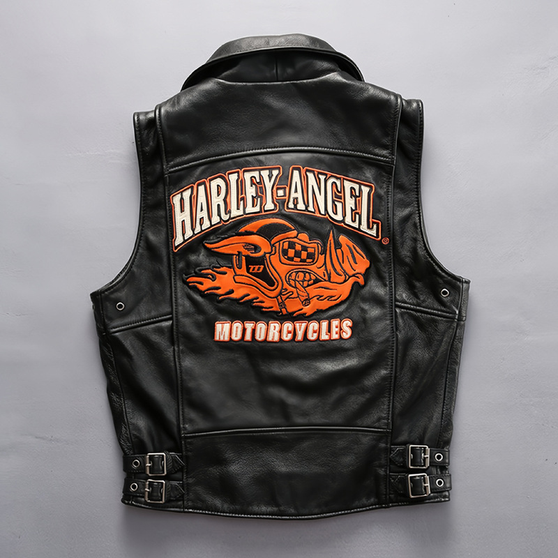 2026 New Genuine Leather Vest for Men and Women, Couple's Short Leather Vest with Lapel, Urban Casual Fashion Light Motorcycle Leather Vest