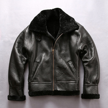 Air Force B3 fur integrated male dermis real fur sheep leather pilotage leather coat locomotive clothes leather jacket jacket