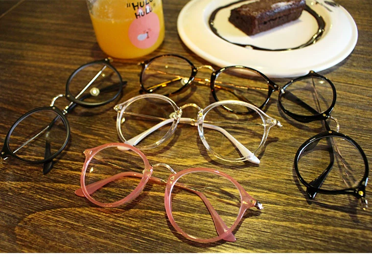 Hàn Quốc ulzzang retro kim loại đơn giản Nhật Bản mềm mại em gái kính gọng tròn gọng kính đôi nữ khung mắt kính nam