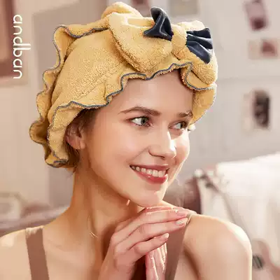 Ann's companion coral velvet dry hair hat female absorbent hair towel shower cap sweet cute girl long hair dry hair towel