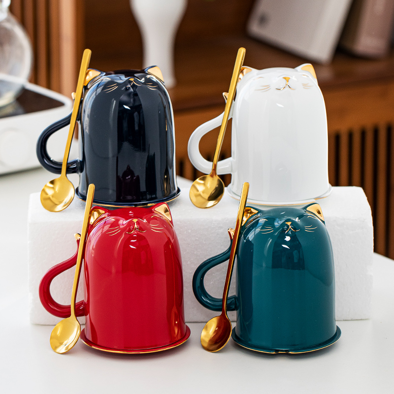 999 sterling silver tea cup ceramic liner gilt silver water cup storage bag office cup coffee cup mug with lid with spoon