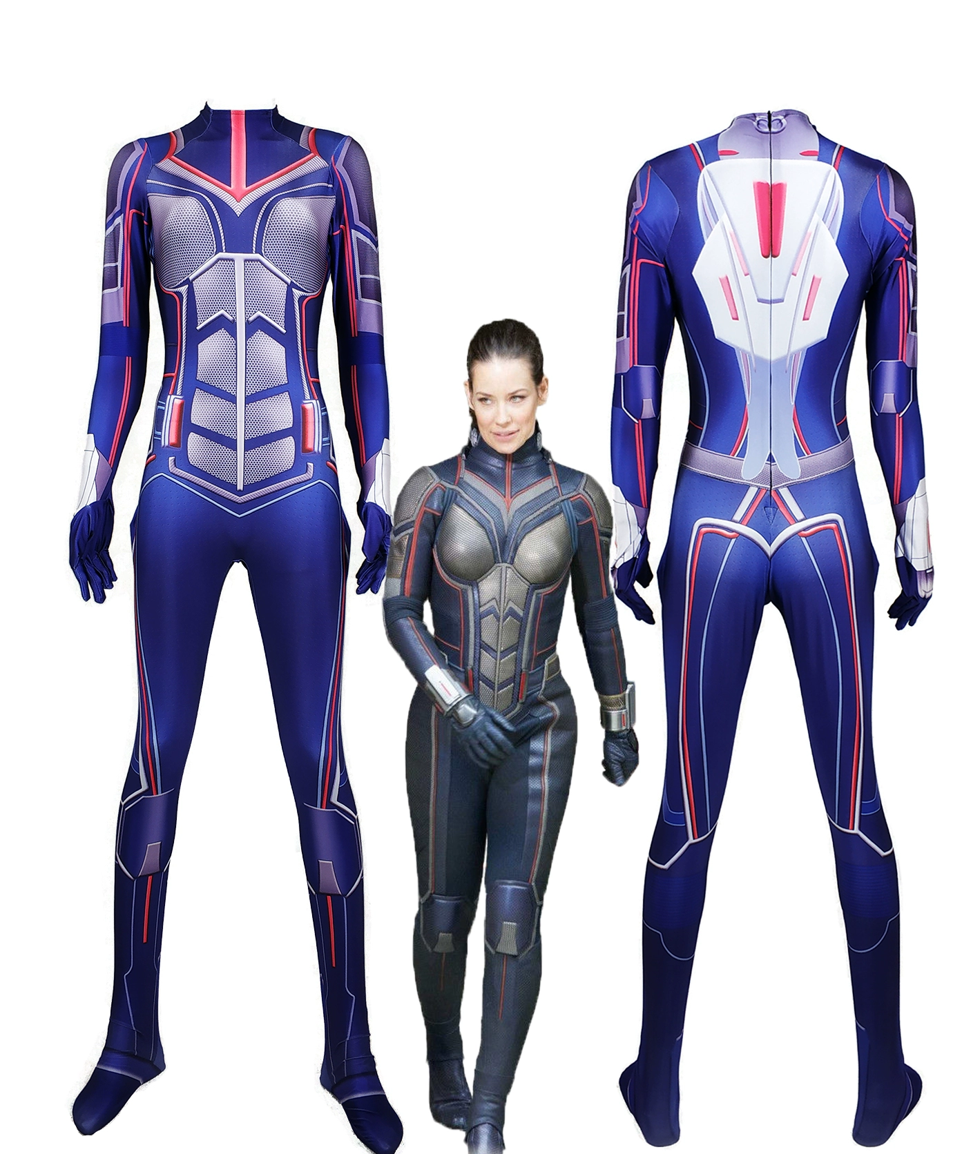 Movie Ant-Man 2 Wasp Girl Anime Costume Cosplay One-piece Leotard Halloween Zentai Hero Set - Cosplay