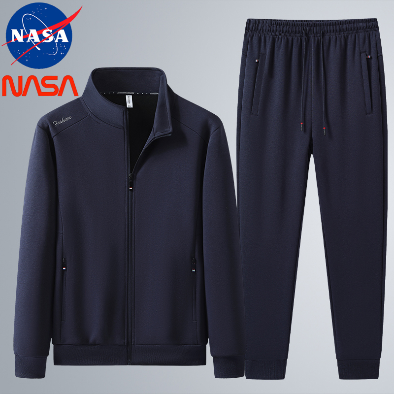 Nasa Co-Branded 2026 New Sports Suit for Men, Spring Casual Cardigan, Spring and Autumn Running Matching Two-Piece Set