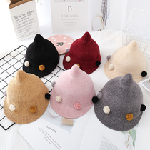 Men and women childrens hats autumn and winter pointy cap Korean version of Baby small baseball cap tidal hat ball equestrian hat ball equestrian hat