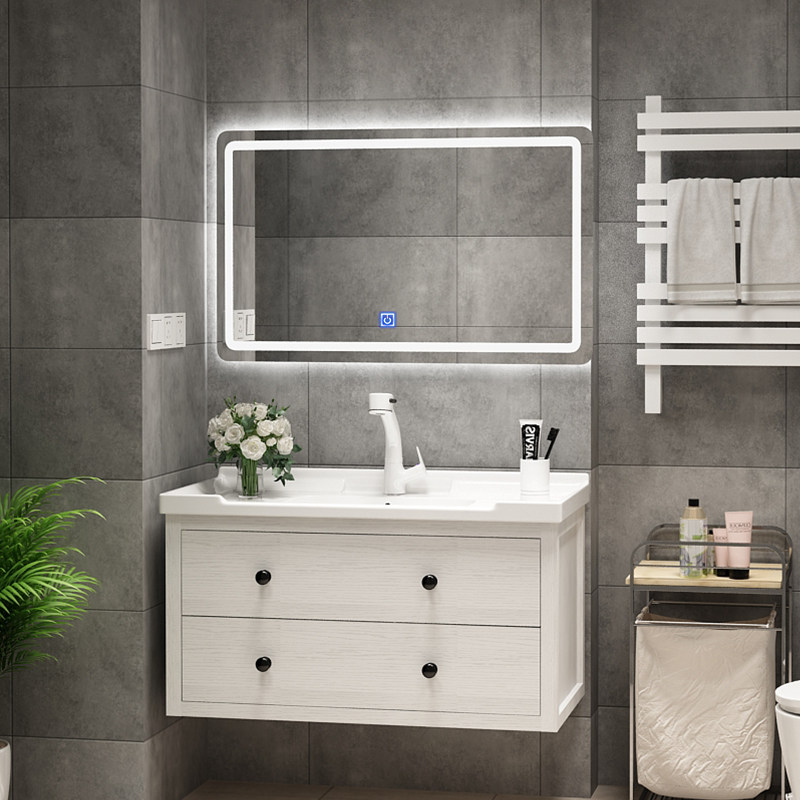 White Nordic Wind Baths cabinet Composition Small family Type modern minimalist make-up Room Wash Terrace Washbasin Home hanging cupboard