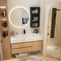 Rock Board Integrated Basin Bath Room Cabinet Combined Toilet Wash face wash washstand Toilet Wash toilet Wash Basin Sanitary Ware Extremely Simple Day Style 80