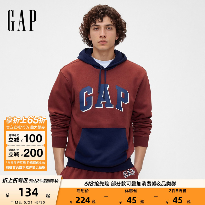 [Cheng Yi Endorsement] Gap Men's and Women's Spring Collection Logo Pullover Hoodie Sweatshirt Us Version 795560