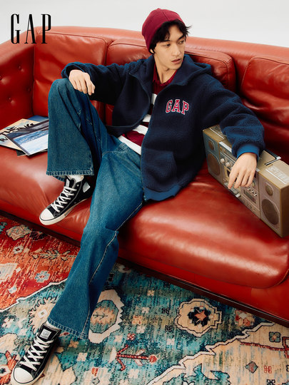 Gap Herren- und Damen-Kapuzenpullover 2025 Frühling und Herbst mit Sherpa-Reißverschluss und Logo-Imitation 786507