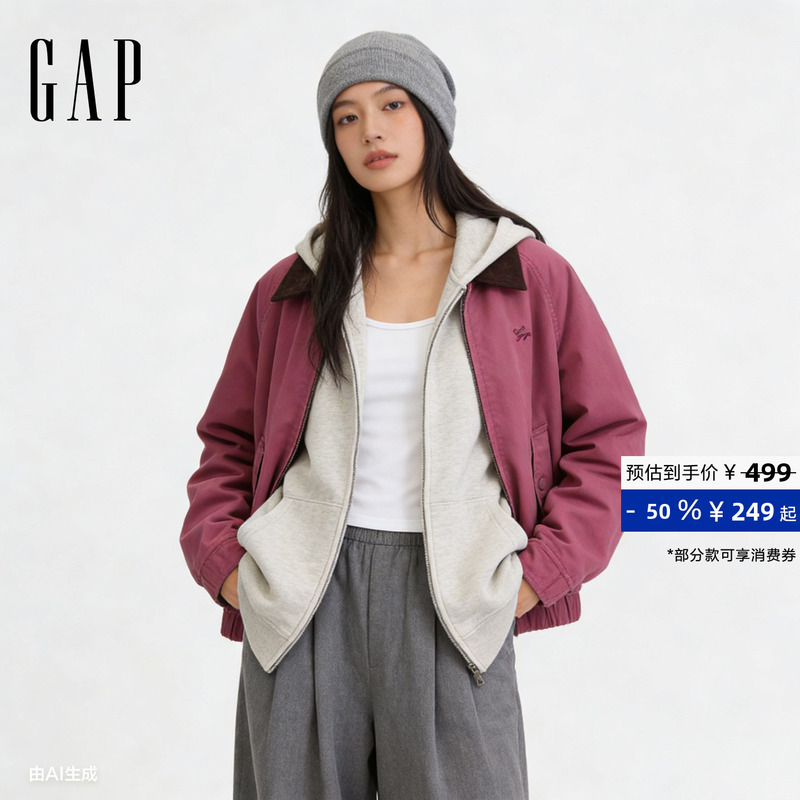 [Cheng Yi Endorsement] Gap Women's Clothing 2026 Summer New Corduroy Lapel Loose Jacket 877332