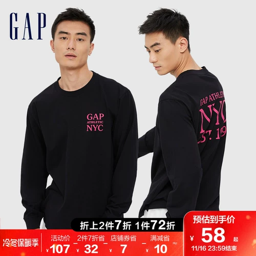 Gap, хлопковый зимний ретро лонгслив, с печатью вашего логотипа