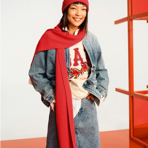 Gap, весенний красный трикотажный мягкий шарф, тренд сезона, с печатью вашего логотипа