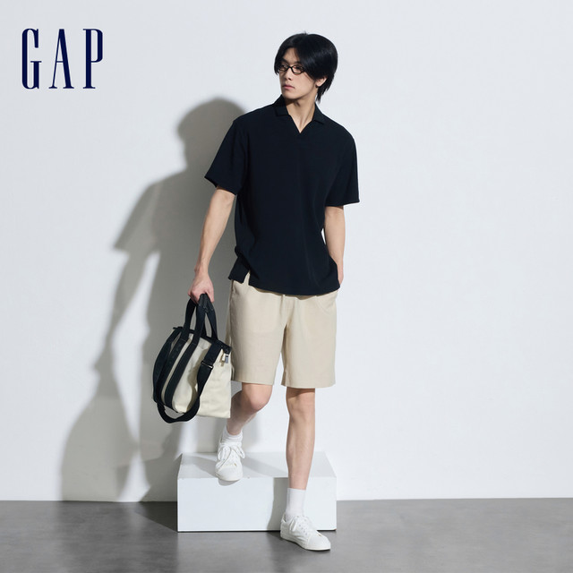 Gap men's 2024 spring and summer new cotton and linen blended versatile pocket shorts loose straight casual pants 887967