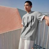 Gap Весенняя хлопковая футболка с коротким рукавом подходит для мужчин и женщин, с печатью вашего логотипа, оверсайз