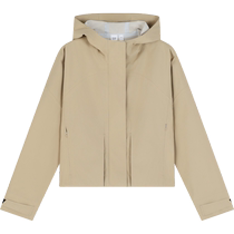 Gap Womens 2024 Spring New Windproof and Rainproof Velcro Cuffs Stand Collar Hooded Jacket 890008