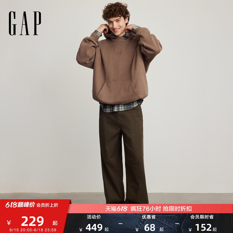 [Cheng Yi Endorsement] Gap Men's and Women's Spring New Hooded Sweatshirt Casual Top 831513