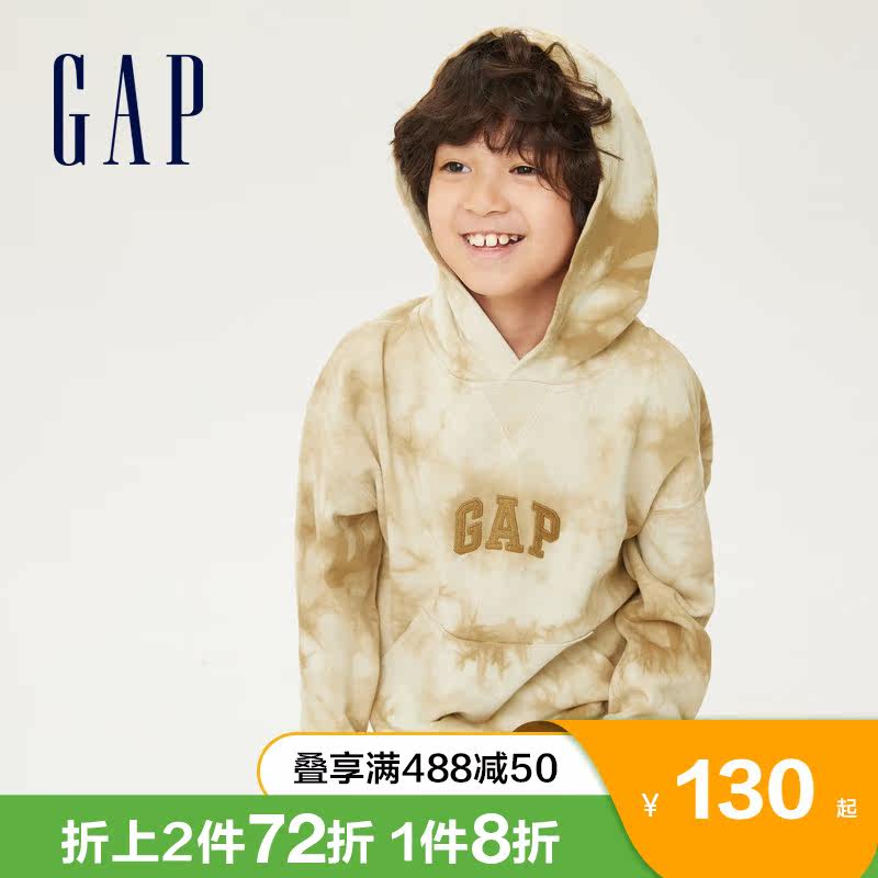 Gap Boy LOGO Zal Dyeing Loose Sports Livatshirt 845035 Spring 2022 New Children's Clothing Headliner Casual Blouse