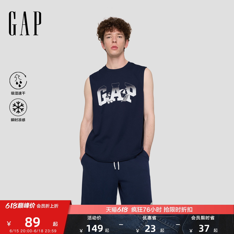 Gap Men's and Women's Clothing 2026 Summer New Logo Printed Loose Round Neck Sports Vest Sleeveless Top 892365 Gap Men's and Women's Clothing 2026 Summer New Logo Printed Loose Round Neck Sports Vest Sleeveless Top 892365