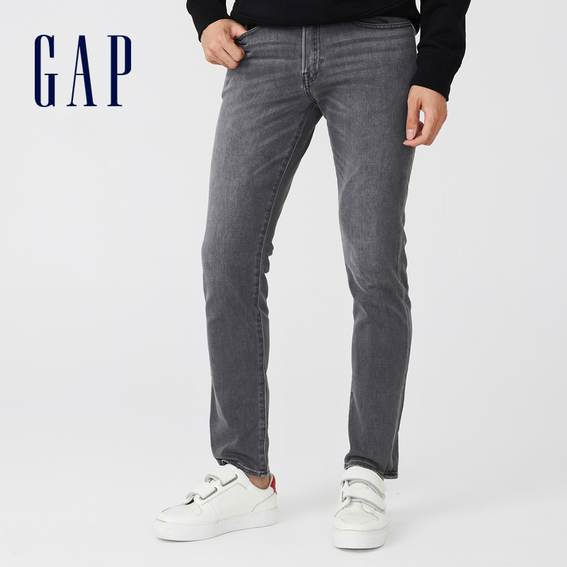 Gap men's retro grinding white slim-fit soft jeans 709143 2022 autumn new fashion washed trousers