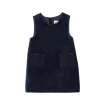 (Same style for both big and small children) Gap Girls 2024 Autumn and Winter New Velveteen Vest Dress Childrens Wear 641728