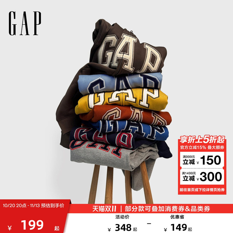 【Cheng Yi Endorsement】Gap Men's and Women's 2026 Autumn New Fleece-Lined Hooded Loose Sweatshirt Top