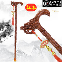 Redwood old man crutches non-slip solid wood crutches walking sticks wooden sticks wooden sticks wooden light faucet crutches