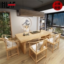 Solid wood tea table Tea table and chair combination Simple modern new Chinese tea table Log Kung Fu tea art table Tea ceremony tea table
