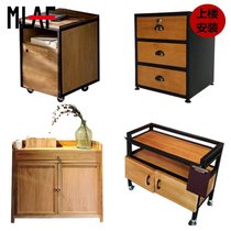 Industrial wind solid wood filing cabinet office cabinet short cabinet small cabinet storage cabinet storage cabinet Cabinet bookcase