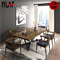 Solid wood desk conference table long table Nordic long Table Table Table Table Table Table and Chair combination