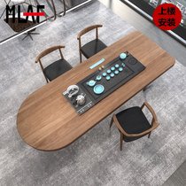 Modern solid wood big tea table simple tea table and chair combination office coffee table tea table integrated modern kung fu tea table