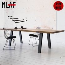 Nordic solid wood conference table modern simple long table Workbench negotiation loft desk creative solid wood dining table