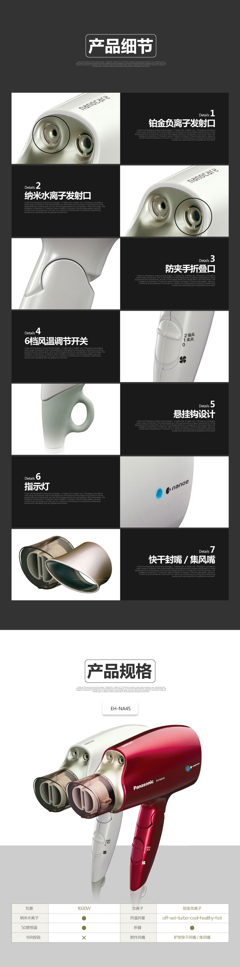 大家使用对比下松下吹风机na45和na59哪个?用过对比松下吹风机na45和na60区别大吗?