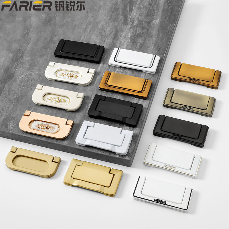 Dark Ming Bright Clothing Drawer Overall Cabinet Handle Flat Buttoned Plate Furniture Minimalist Aluminum Alloy Handle Green Ancient Wardrobe Door Modern