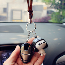 Avenger steel car pendant Metal creative Thor cowhide rope Rearview mirror pendant