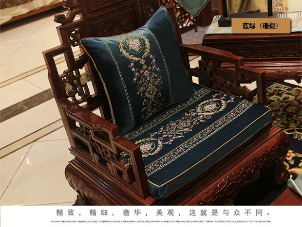 [Nhập khẩu nhung] Trung Quốc gỗ gụ rắn ghế gỗ đệm sofa đệm tựa lưng La Hán giường dày bọt biển đệm mẫu đệm ghế