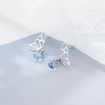 (Lane South) 925 sterling silver butterfly earrings 2021 New Tide summer fine female ins earrings