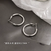 999银针素圈耳环银色大号（两祇价）