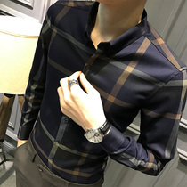 British plaid shirt mens spring casual mens shirts Business formal mens long-sleeved slim Korean version inch clothes