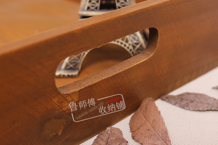 Sáng tạo retro cà phê hộ gia đình lưu trữ bảng khay cuối món ăn trái cây bằng gỗ tấm hình chữ nhật bằng gỗ cup tấm trà cup trắng khay gỗ đựng đồ ăn